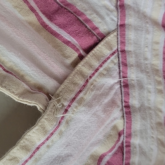 Tommy Hilfiger Spaghetti Straps Striped Pink and White Women's Midi Cotton Dress - Picture 4 of 12